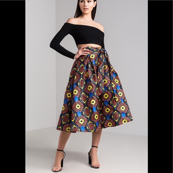 Akira layered tribal ethnic swing skirt S - Picture 1 of 3